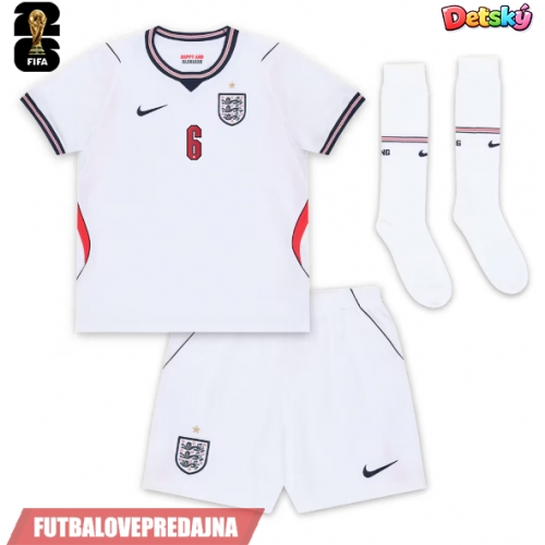 Lacne Dětský Futbalové dres Anglicko Marc Guehi #6 MS 2026 Krátky Rukáv - Domáci (+ trenírky)